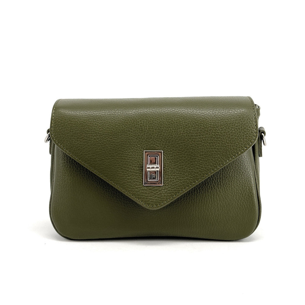 Sac french stick en cuir grainé BAGGY Kaki