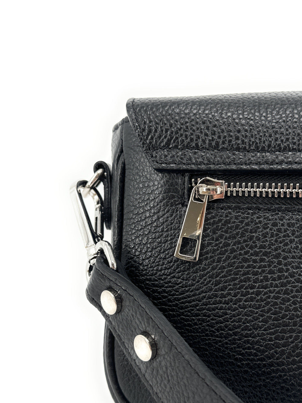 Sac french stick en cuir grainé BAGGY Noir