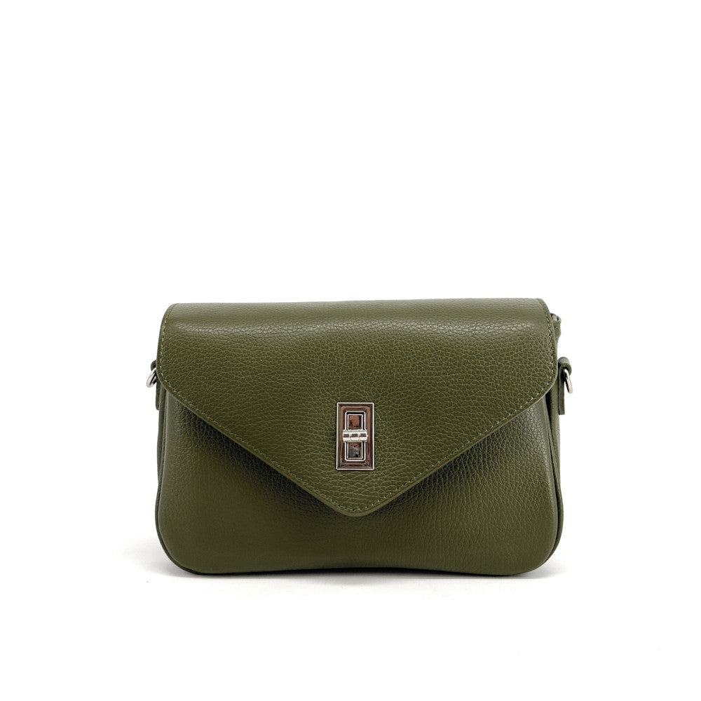 Sac french stick en cuir grainé BAGGY Kaki