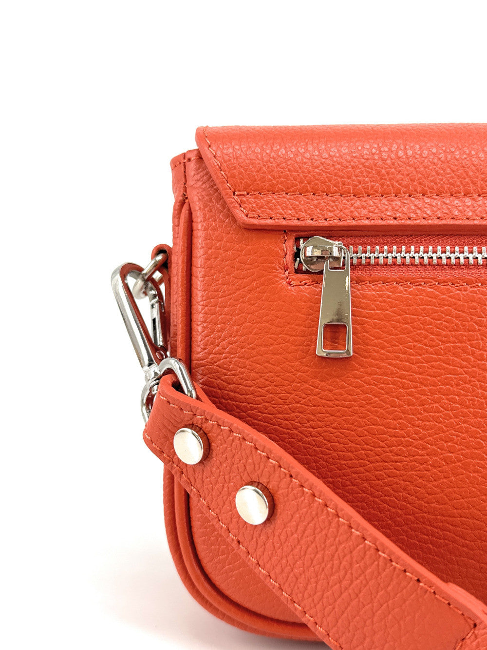 Sac french stick en cuir grainé BAGGY Mandarine