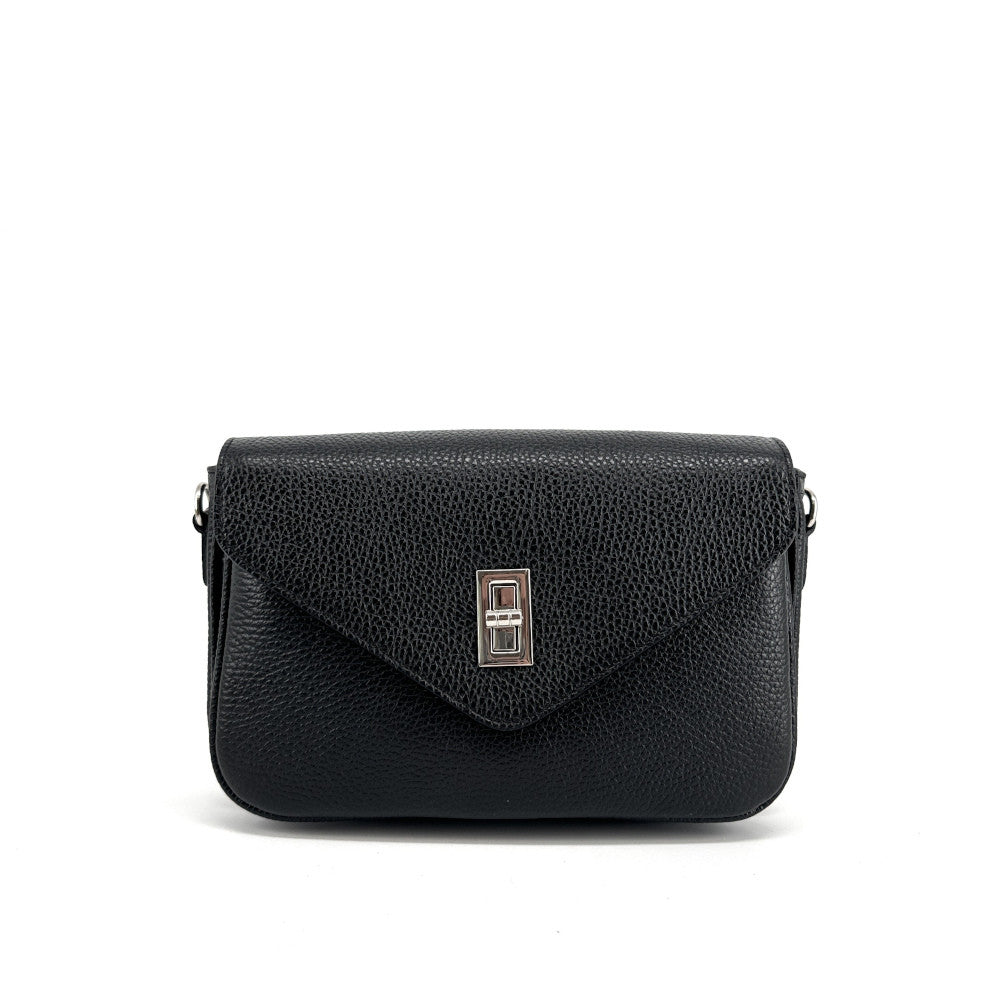 Sac french stick en cuir grainé BAGGY Noir