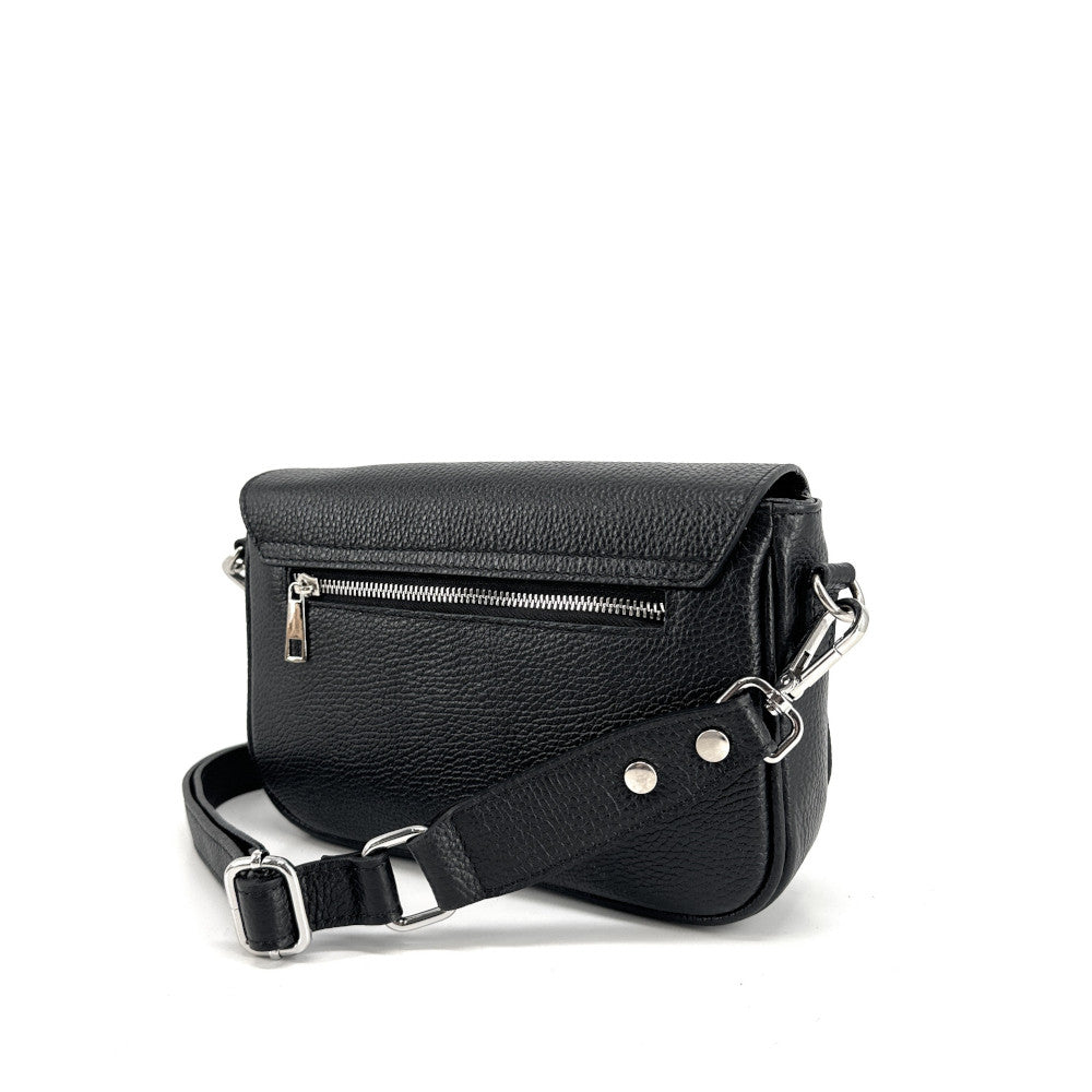 Sac french stick en cuir grainé BAGGY Noir