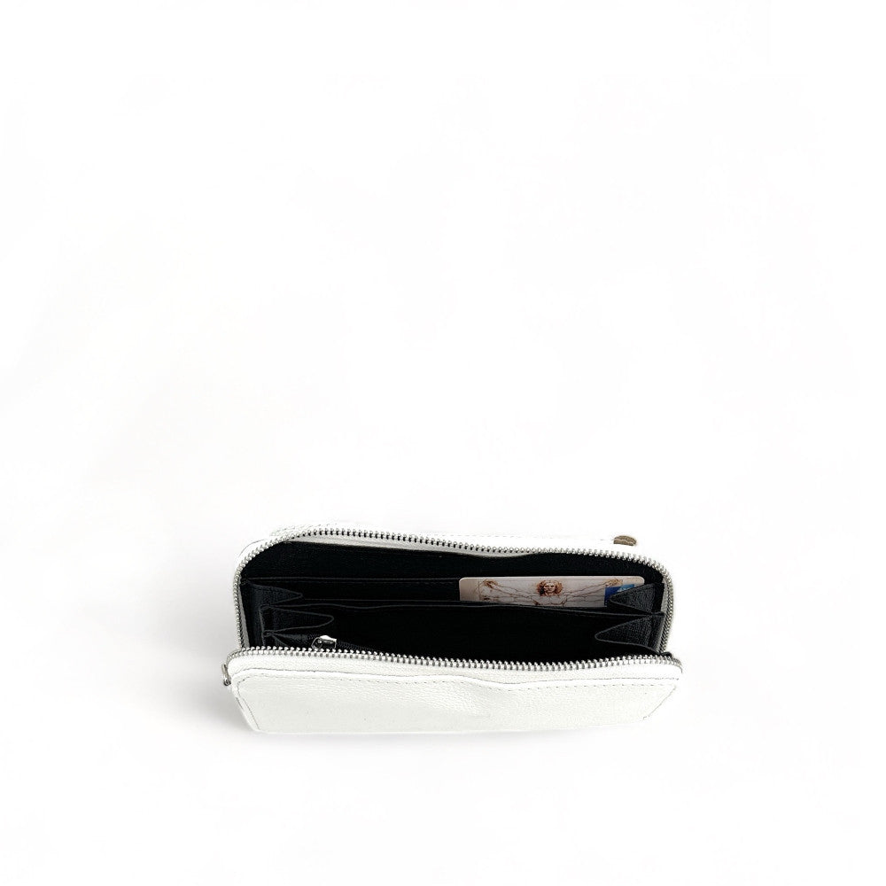 Mini-sac pochette en cuir grainé STREET Blanc