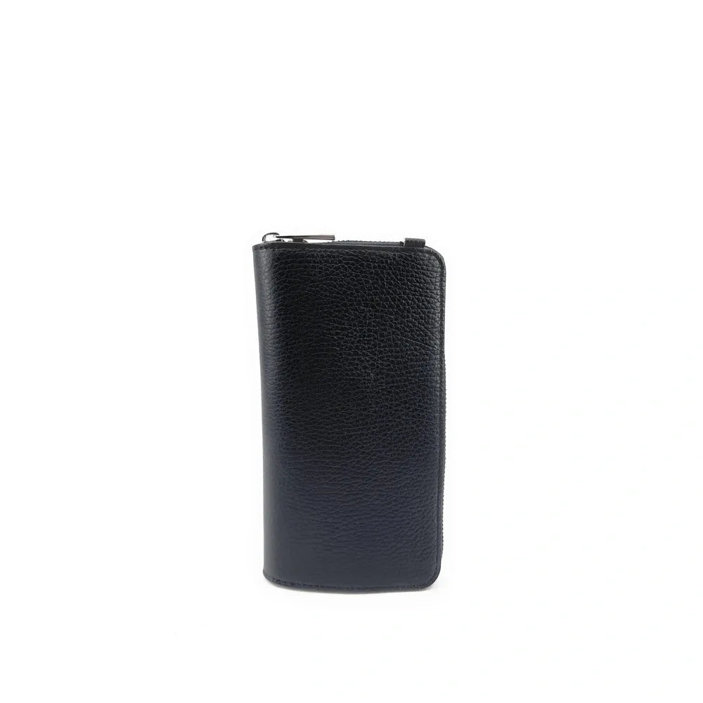Mini-sac pochette en cuir grainé STREET Bleu marine