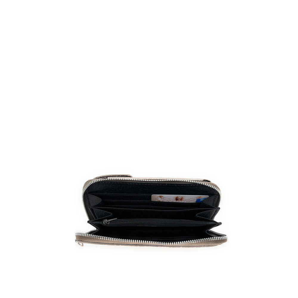 Mini-sac pochette en cuir grainé STREET Champagne irisé