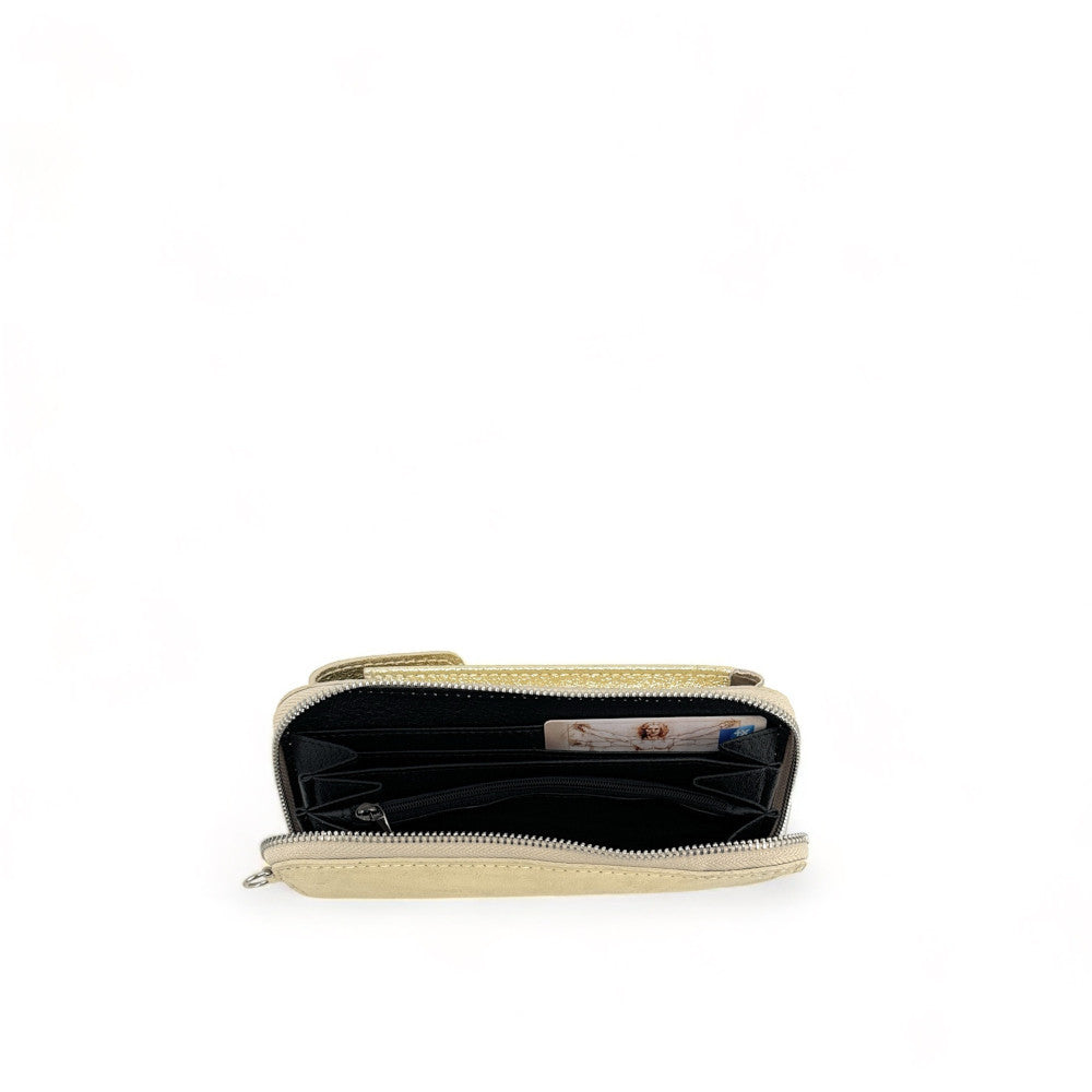 Mini-sac pochette en cuir grainé STREET Or pâle