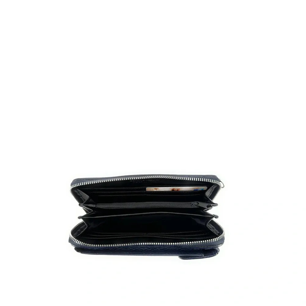 Mini-sac pochette en cuir grainé STREET Bleu marine