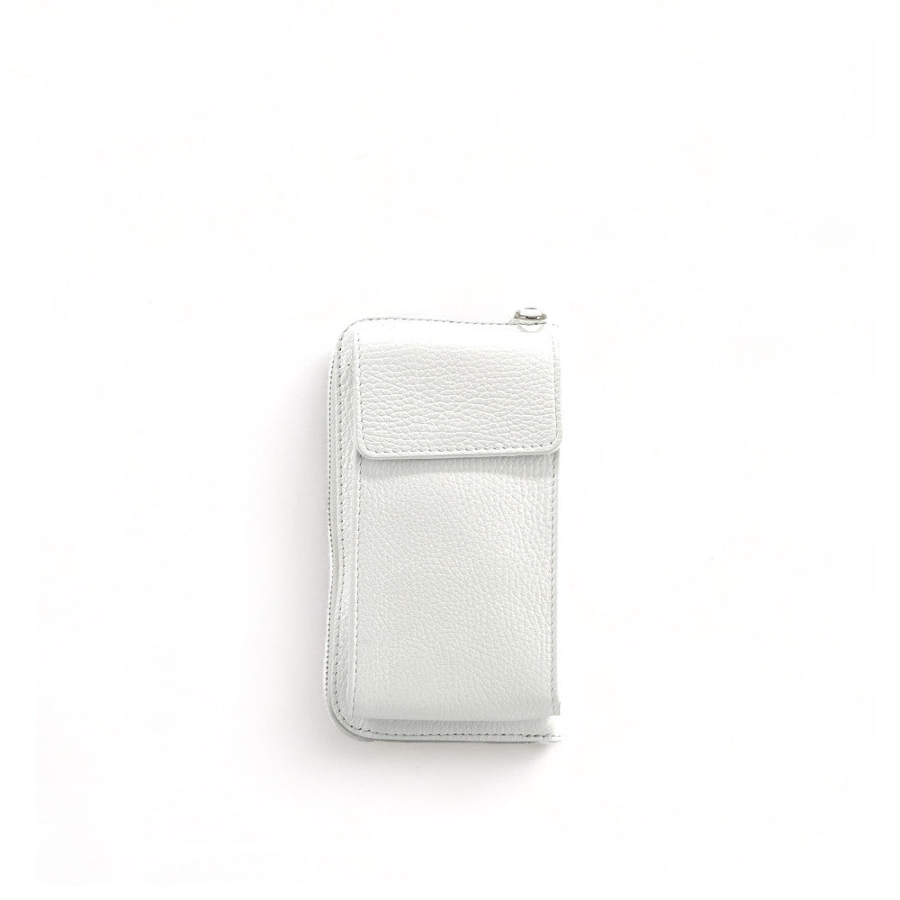 Mini-sac pochette en cuir grainé STREET Blanc
