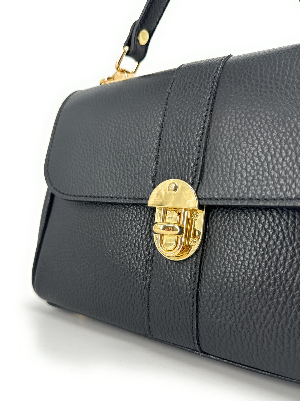 Sac à main en cuir grainé ZOE Noir