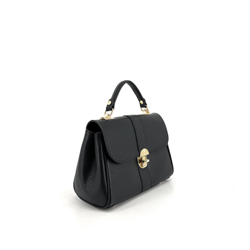Sac à main en cuir grainé ZOE Noir