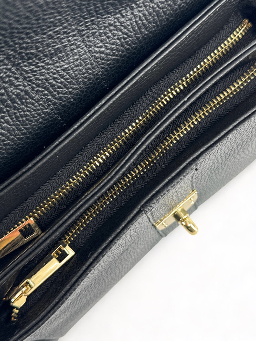 Sac à main en cuir grainé ZOE Noir
