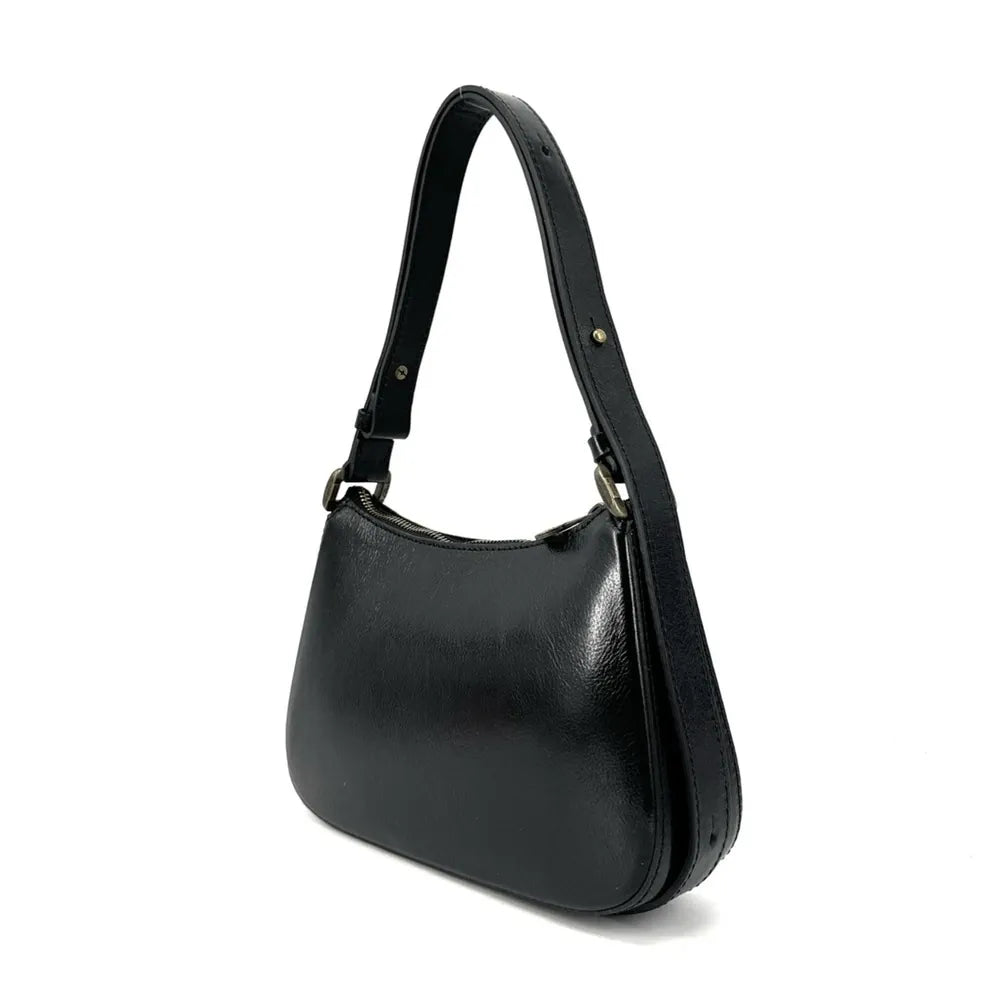 Sac french stick en cuir lisse CHIARA Noir