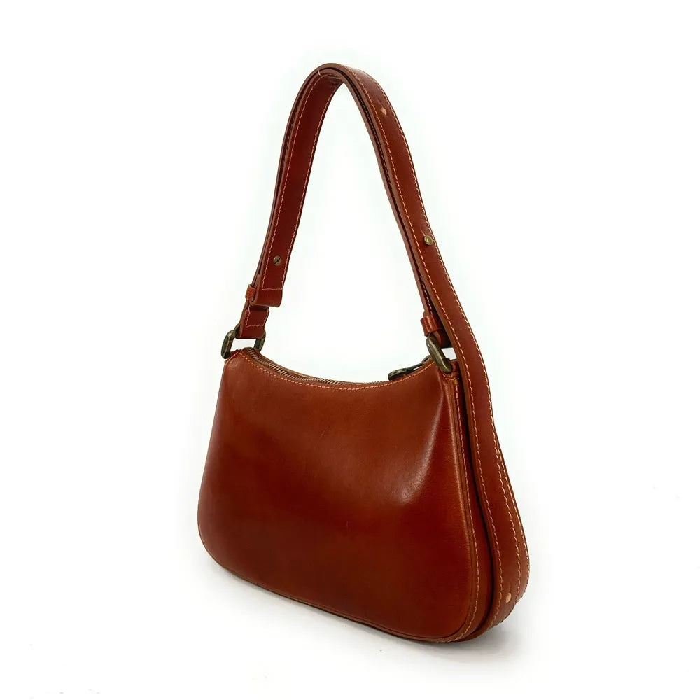 Sac french stick en cuir lisse CHIARA Cognac