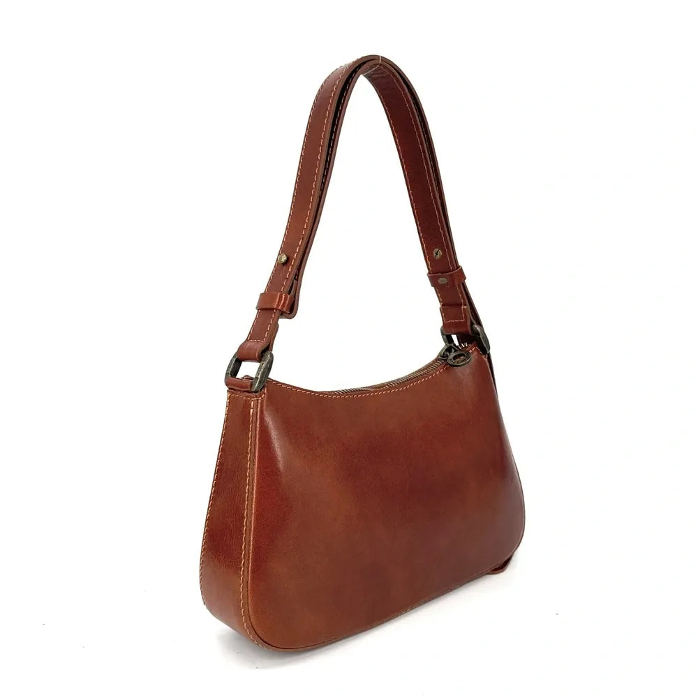 Sac french stick en cuir lisse CHIARA Cognac