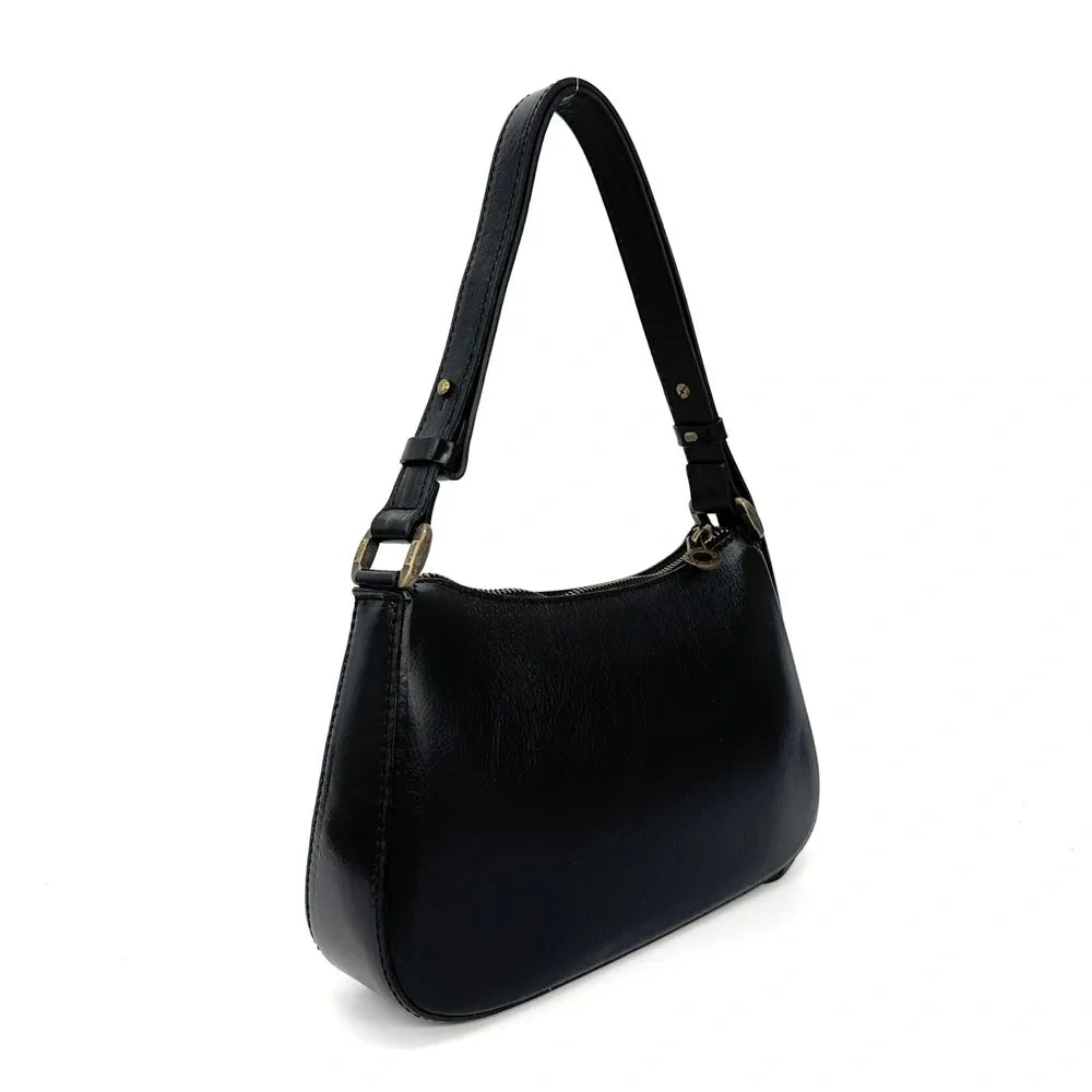 Sac french stick en cuir lisse CHIARA Noir