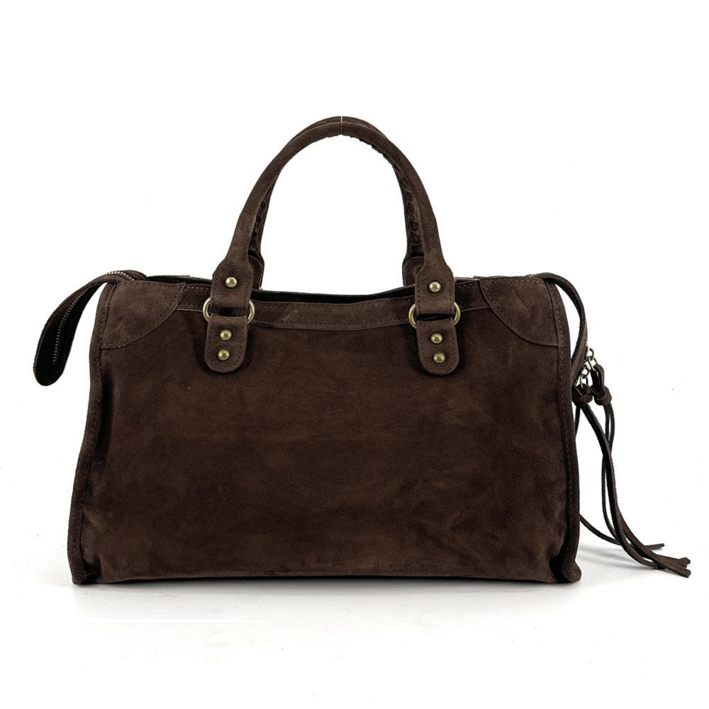 Grand sac french stick en croûte de cuir EDISON Chocolat