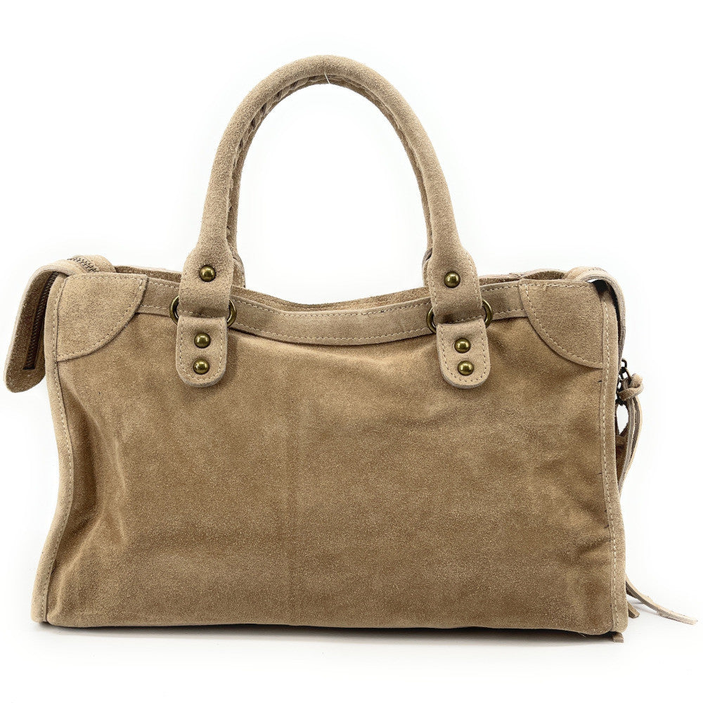 Grand sac french stick en croûte de cuir EDISON Taupe clair