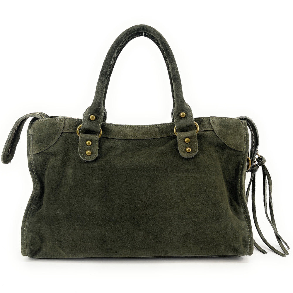 Grand sac french stick en croûte de cuir EDISON Kaki