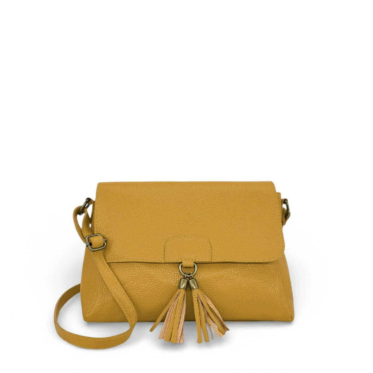 Borsa a tracolla in pelle grana SAIGON Mole chiara