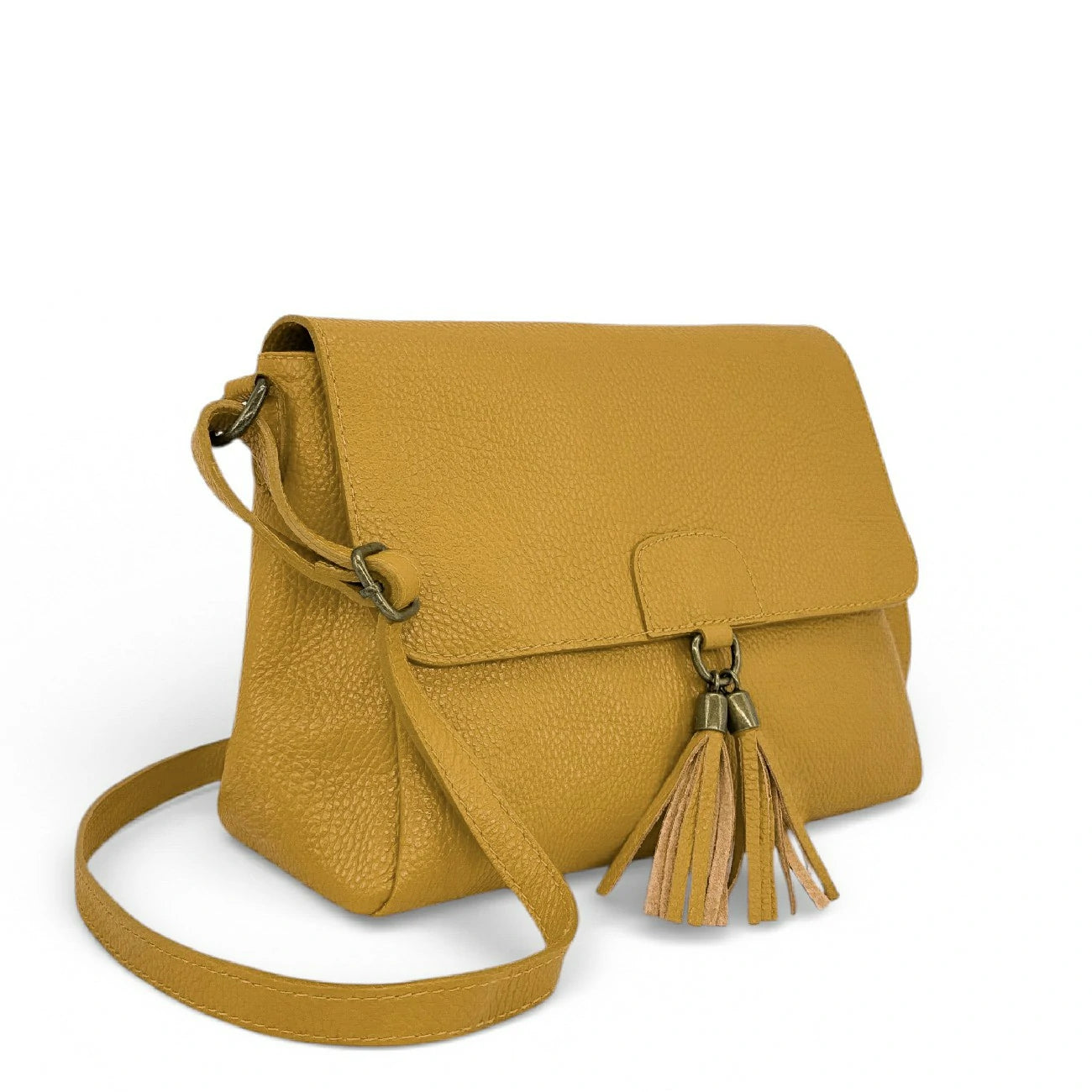 Borsa a tracolla in pelle grana SAIGON Mole chiara