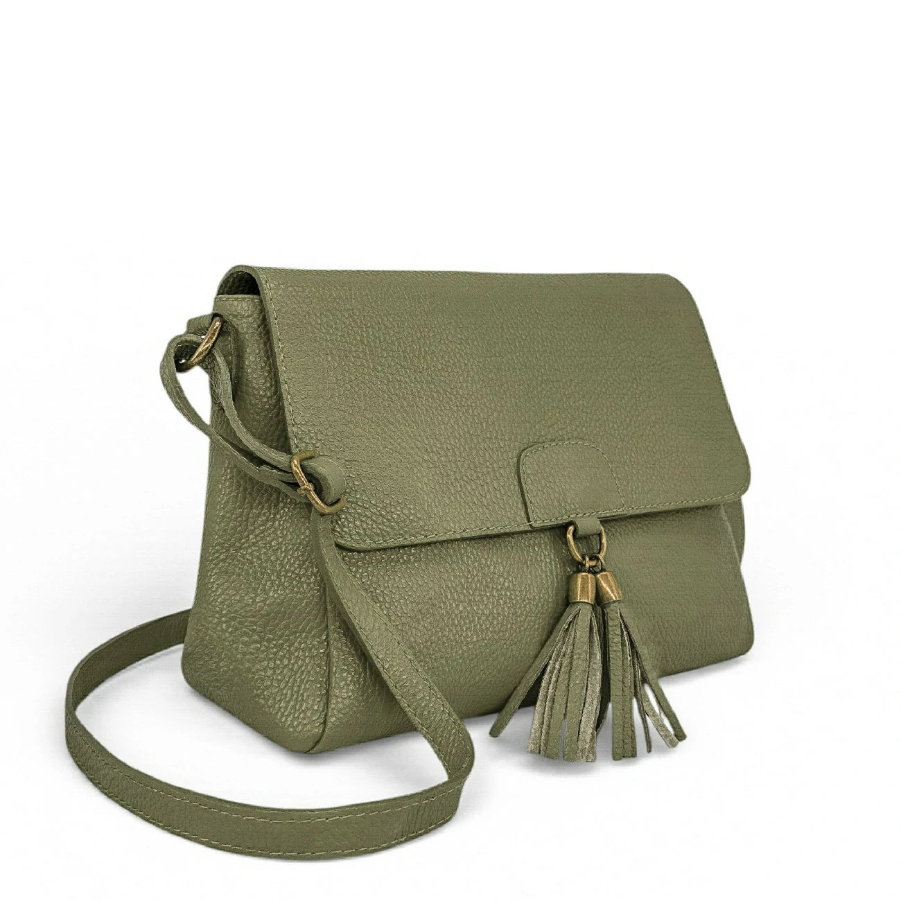 Borsa a tracolla in pelle grana SAIGON Mole chiara