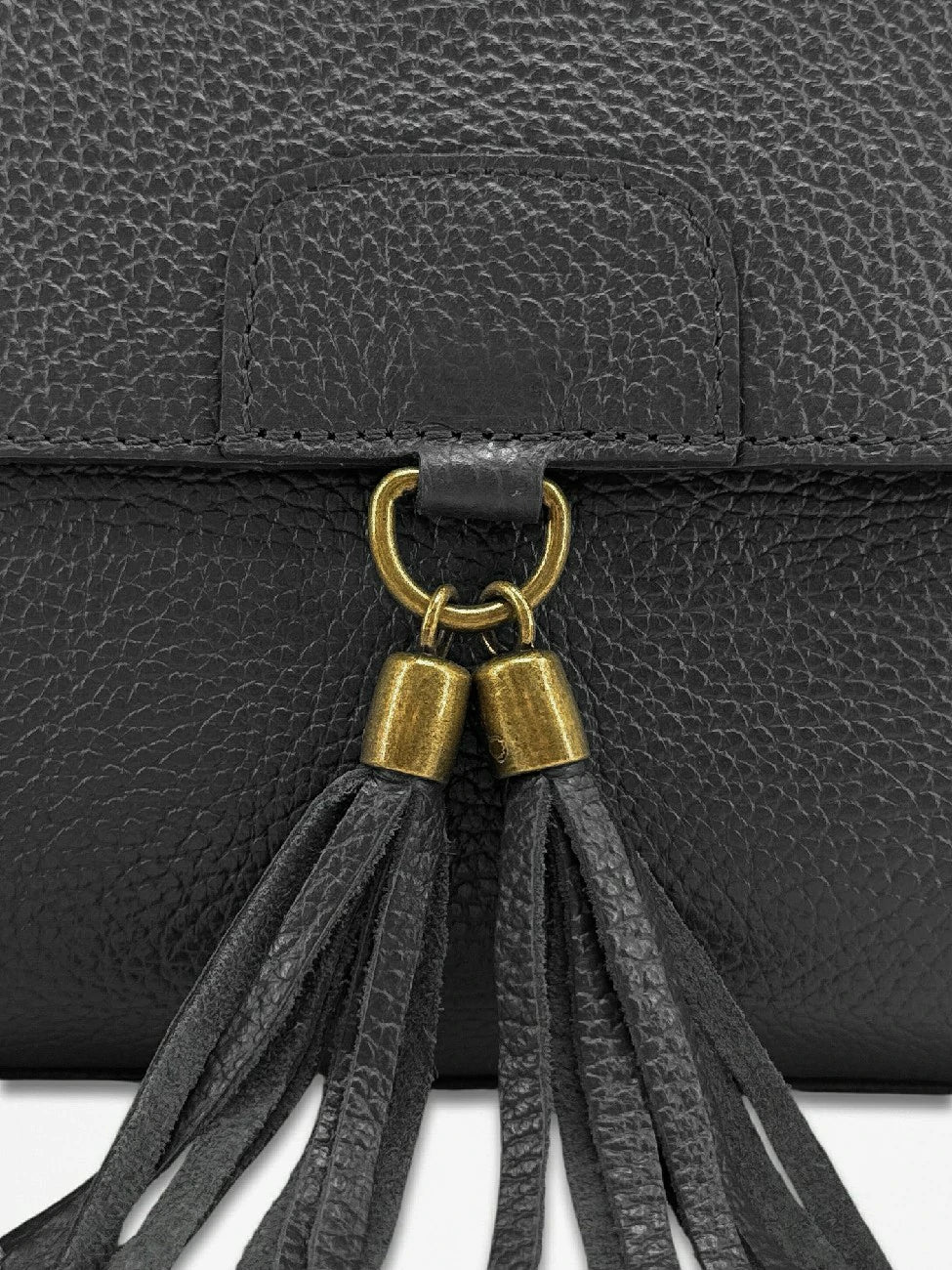 Bolso bandolera en piel granulada SAIGON Negro