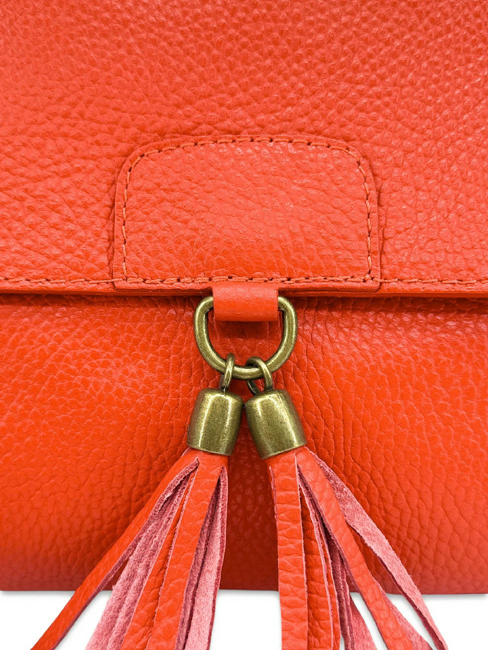 Sac bandoulière en cuir grainé SAIGON Orange