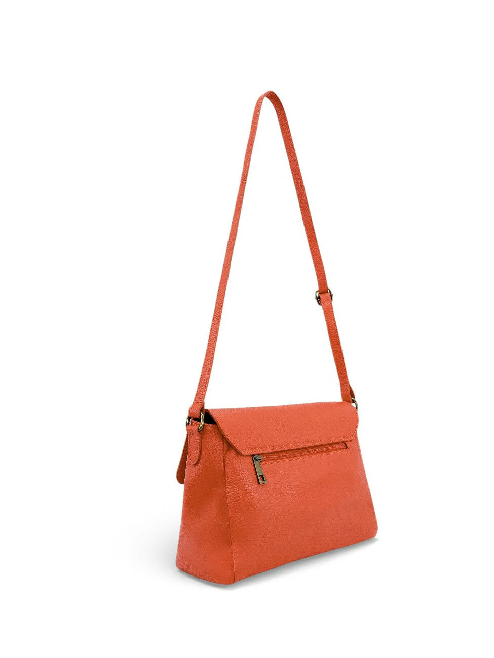 Sac bandoulière en cuir grainé SAIGON Orange