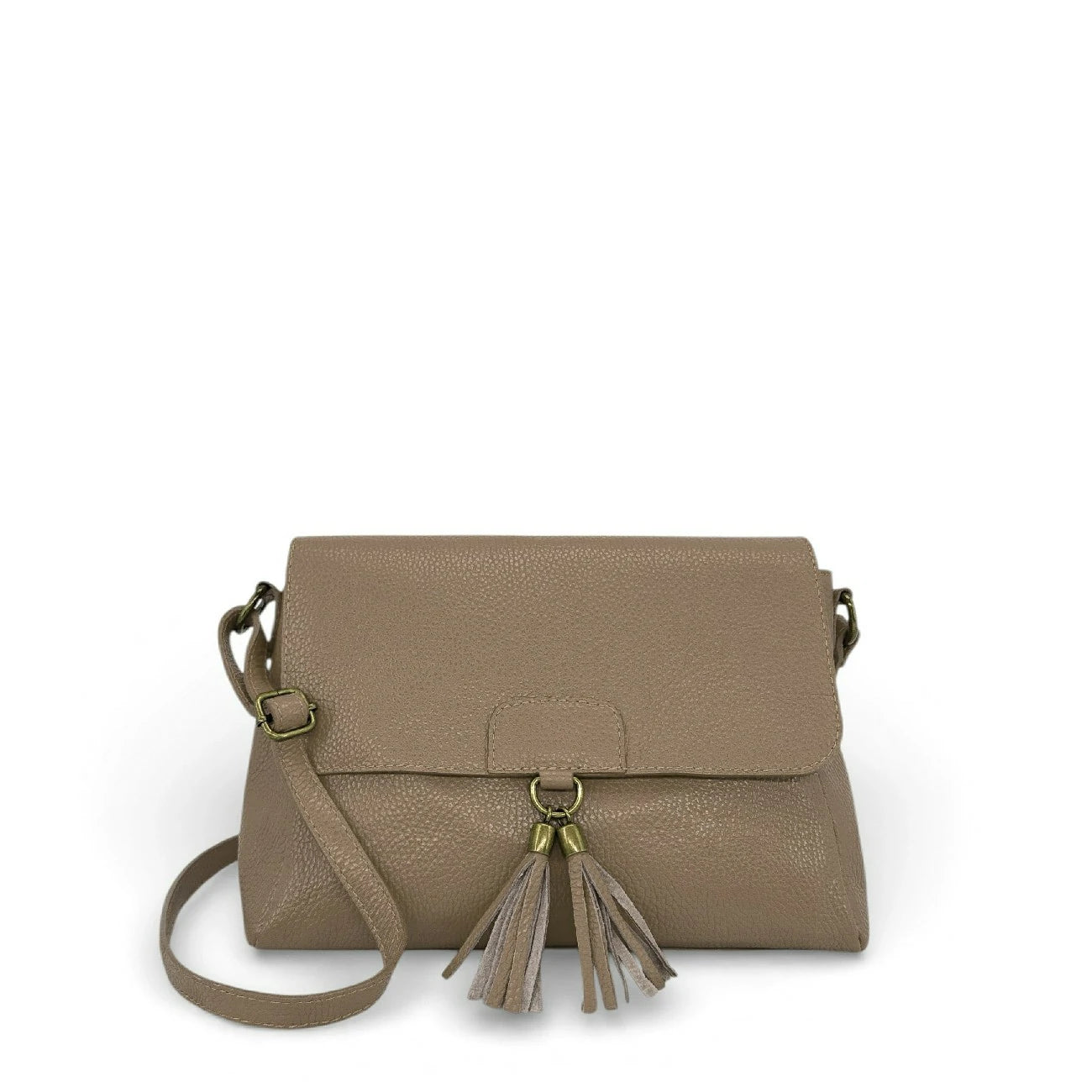 Borsa a tracolla in pelle grana SAIGON Mole chiara