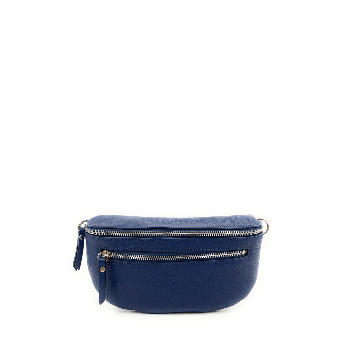 Grained leather banana bag LOU-ANN Blue