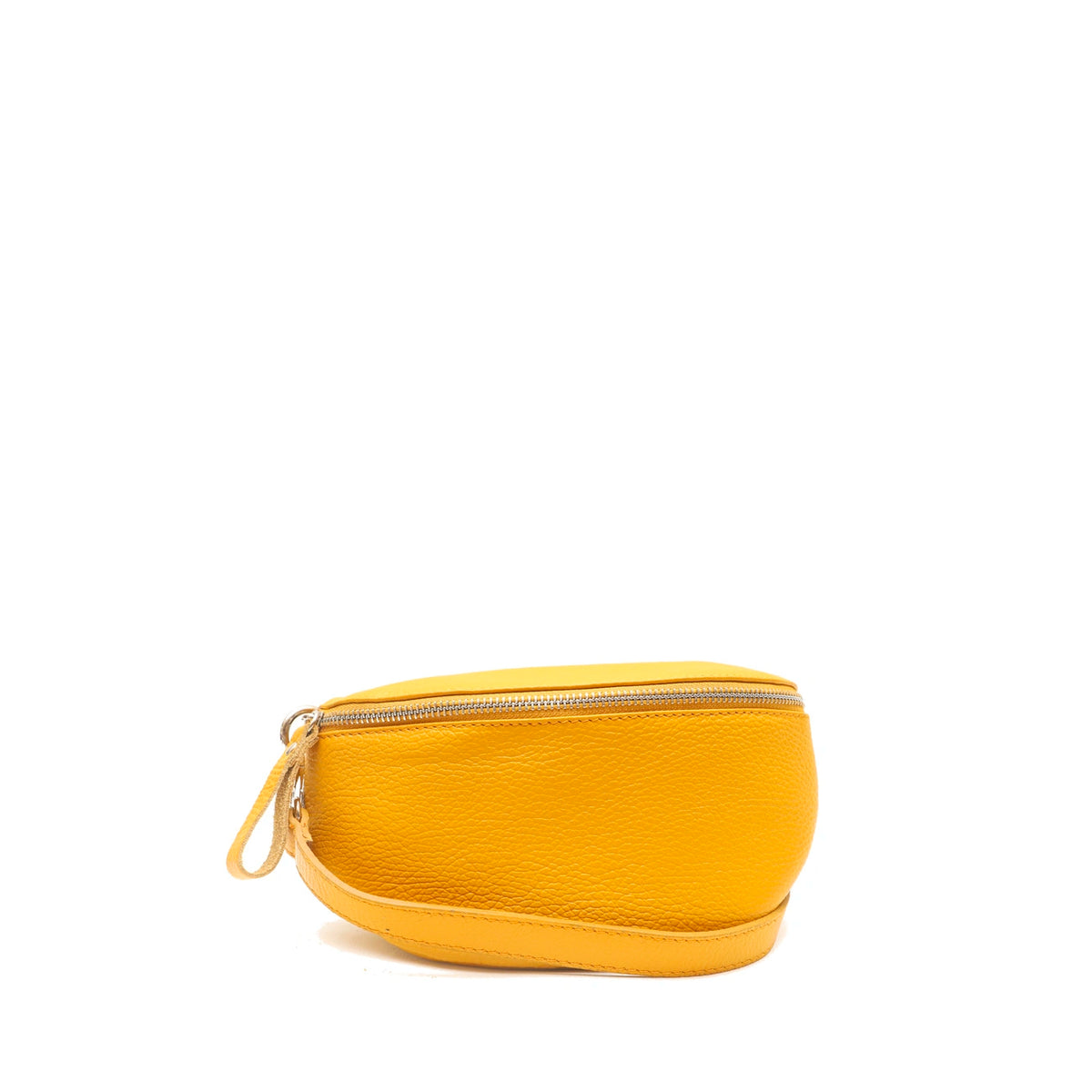 Sac banane en cuir grainé LOU Jaune Moutarde