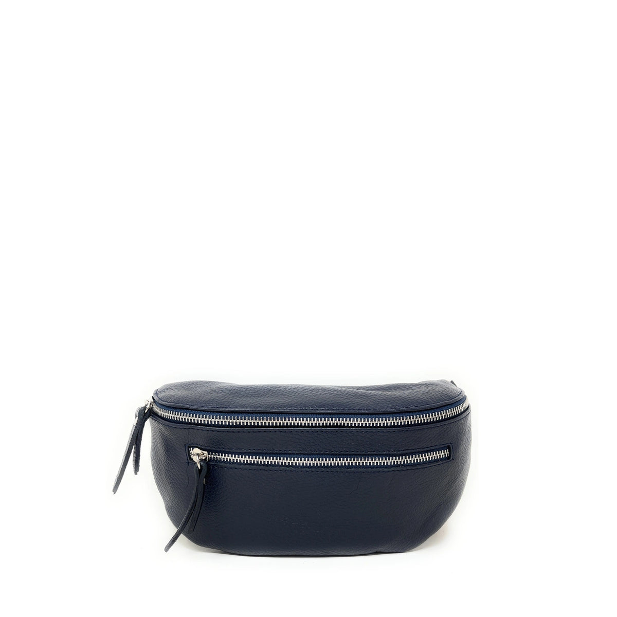 Heuptas van generfd leer LOU-ANN Marineblauw