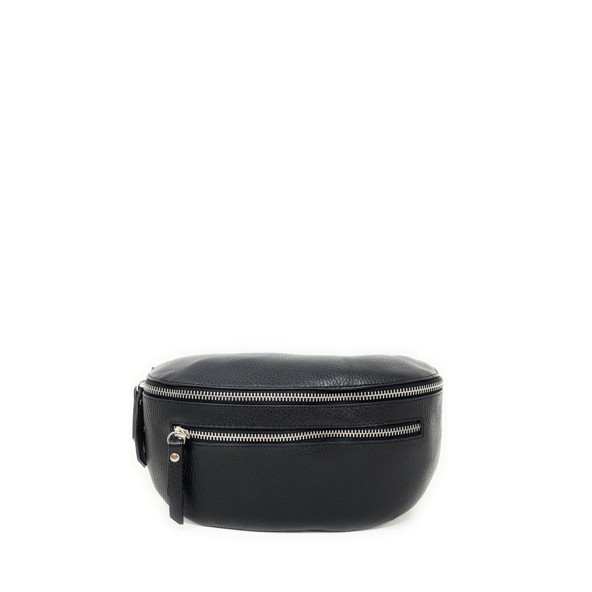 Sac banane en cuir grainé LOU-ANN Noir