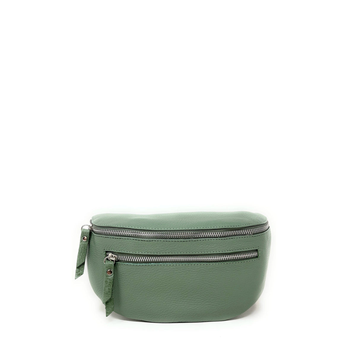 LOU-ANN heuptas van generfd leer Pastelgroen