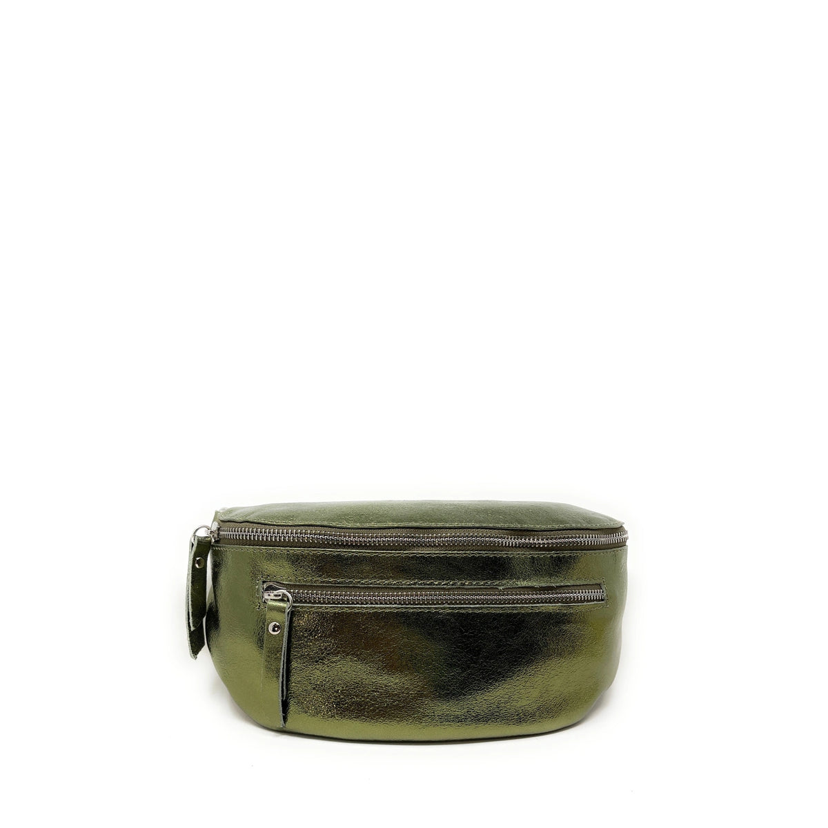 Gürteltasche aus schillerndem Leder LOU-ANN schillerndes Khaki
