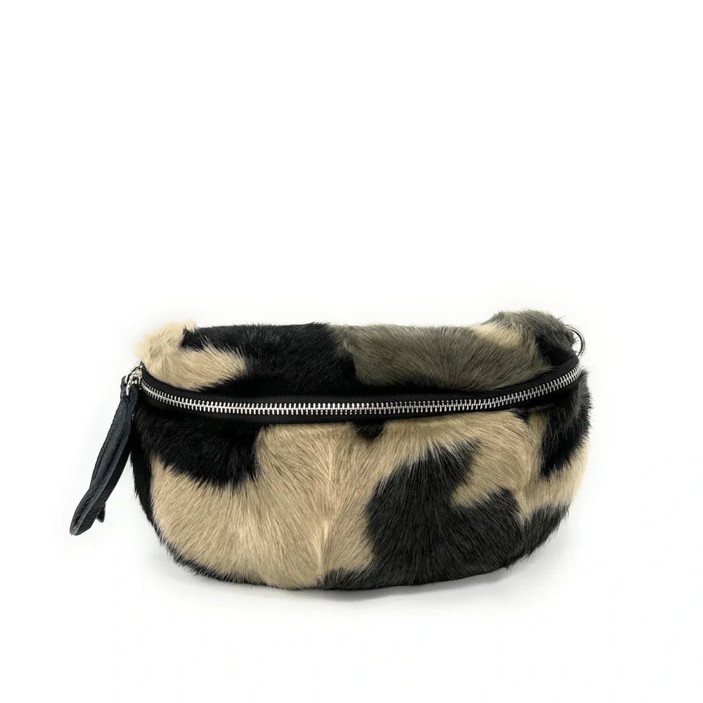 Sac banane en cuir et fausse fourrure LOU KITTY Camouflage