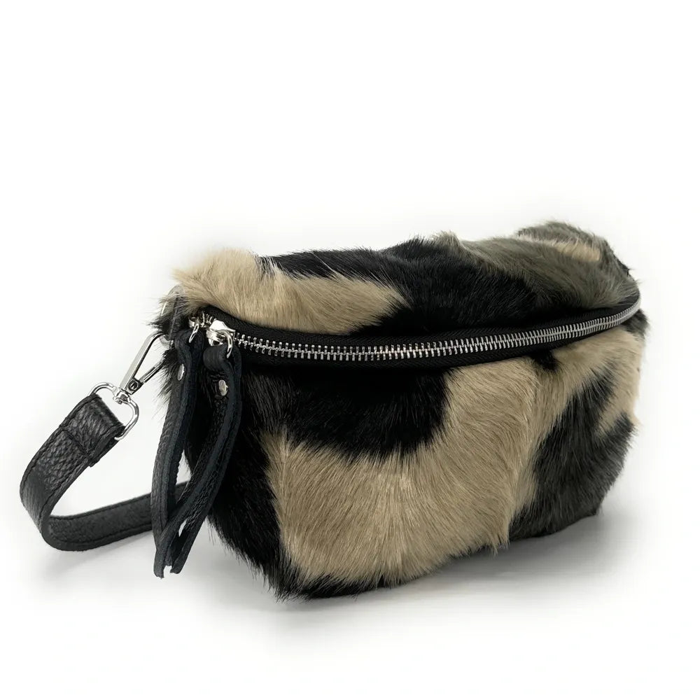 Sac banane en cuir et fausse fourrure LOU KITTY Camouflage