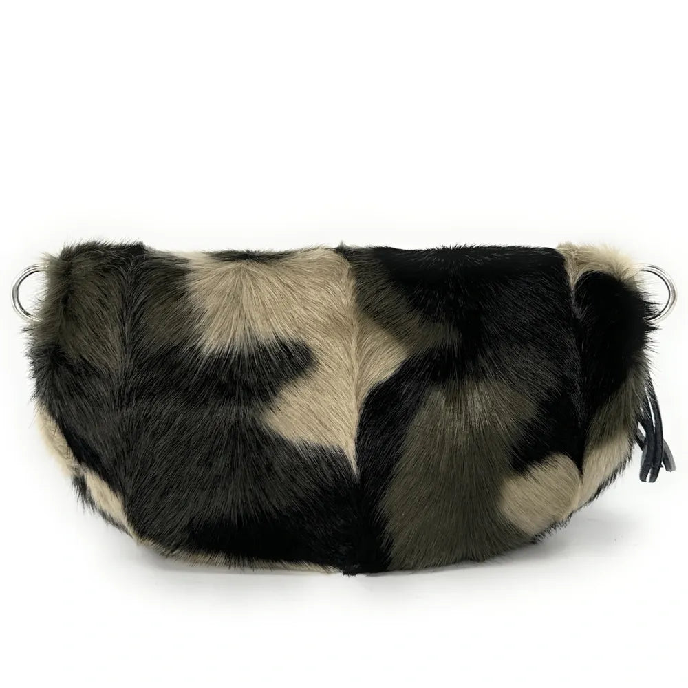 Sac banane en cuir et fausse fourrure LOU KITTY Camouflage