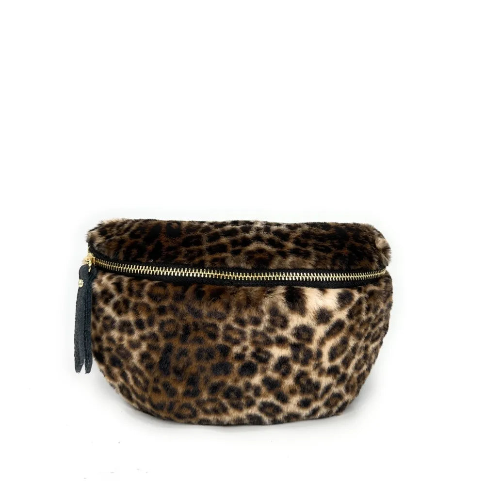 Sac banane en cuir et fausse fourrure LOU KITTY Ocelot