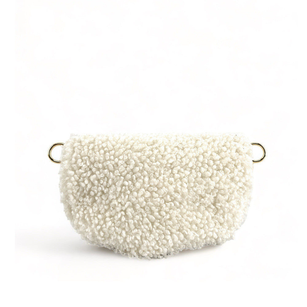 Sac banane en cuir et peluche LOU PILOU Blanc