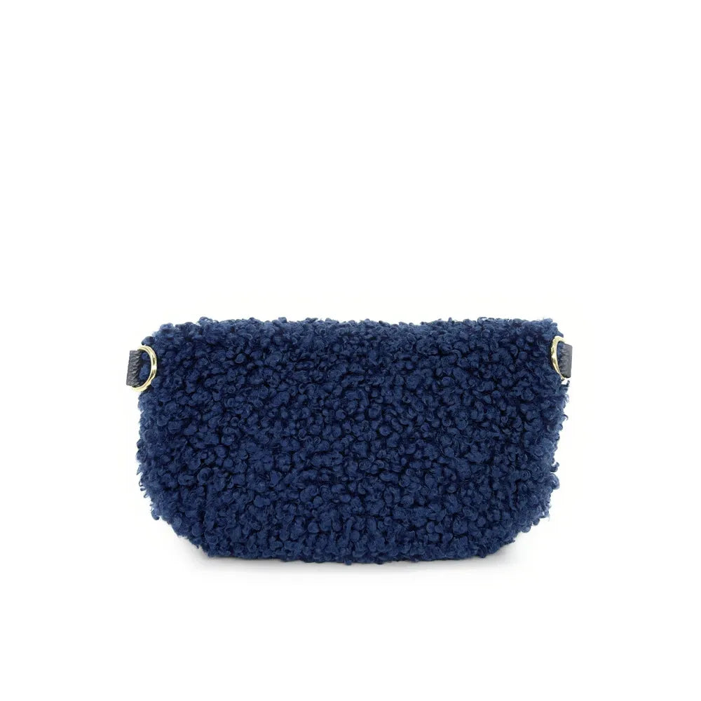Sac banane en cuir et peluche LOU PILOU Bleu
