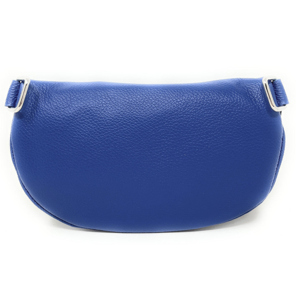 Sac banane en cuir grainé LOU-ANN Bleu roi