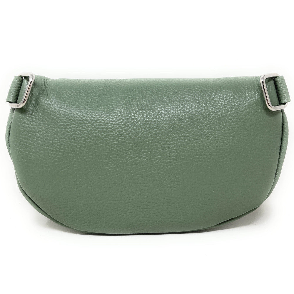 Sac banane en cuir grainé LOU-ANN Vert pastel