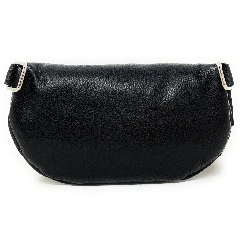 Sac banane en cuir grainé LOU-ANN Noir