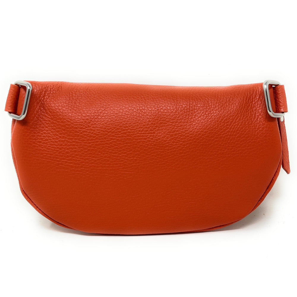 Sac banane en cuir grainé LOU-ANN Orange