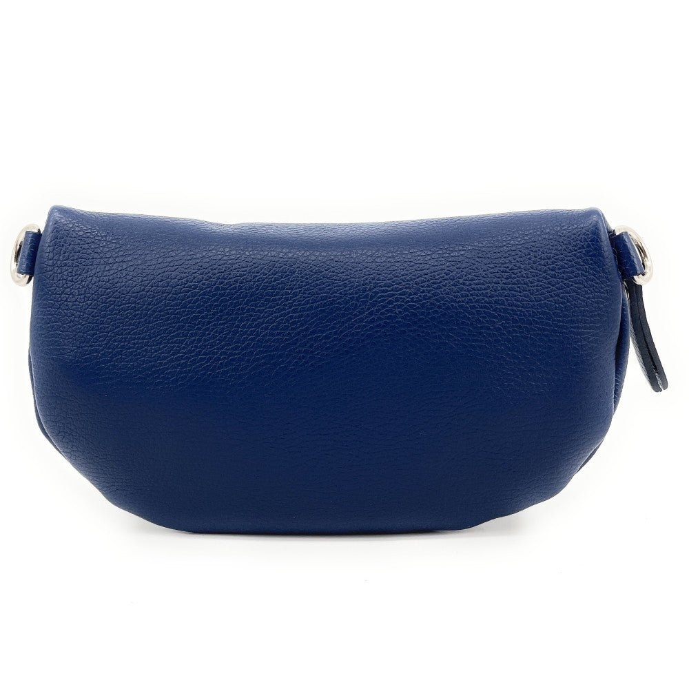 Sac banane en cuir grainé LOU-ANN Bleu