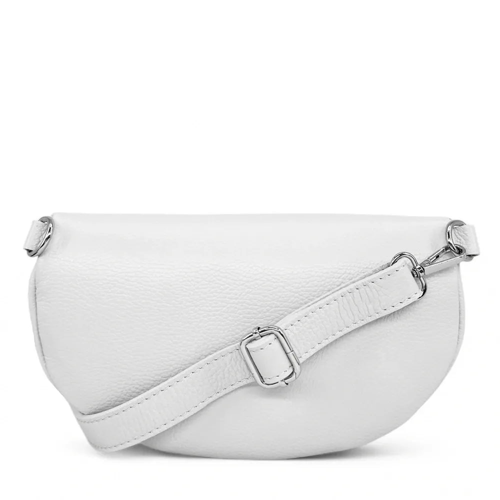 Sac banane en cuir grainé LOU-ANN Blanc