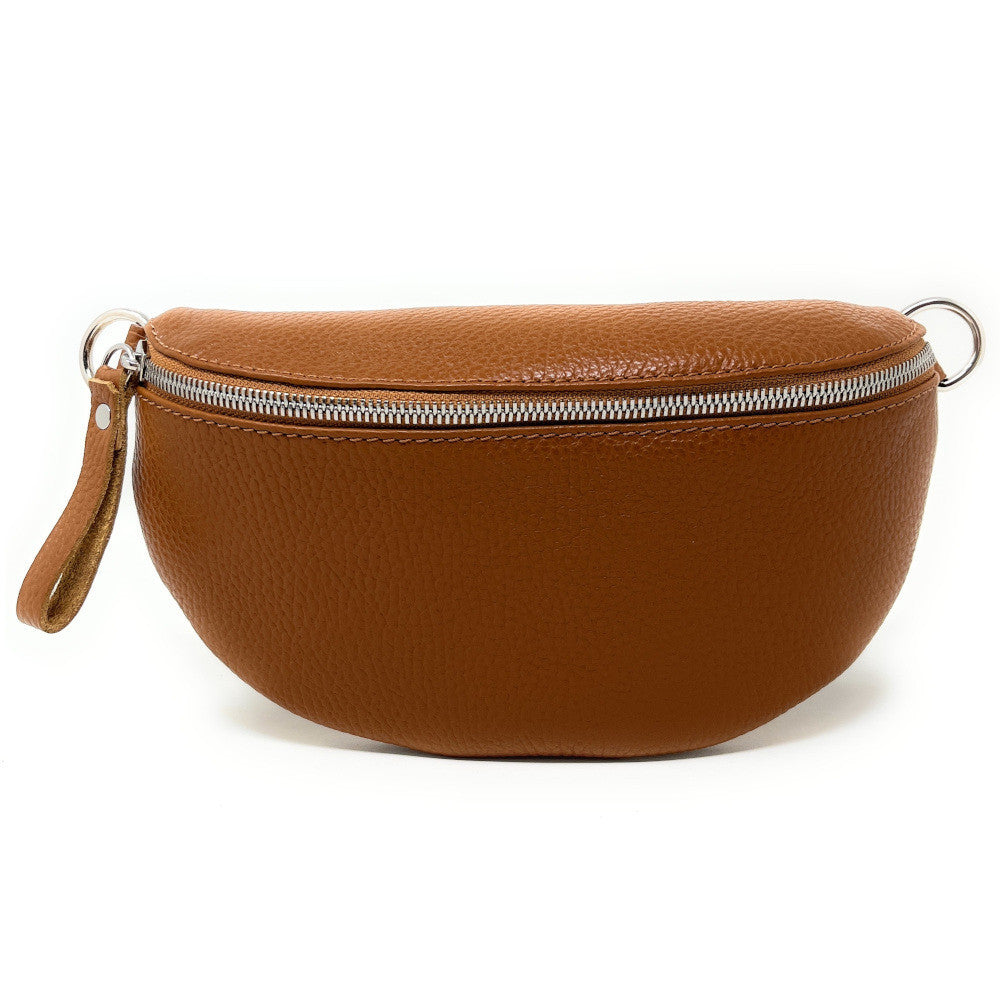 Sac banane en cuir grainé LOU Camel