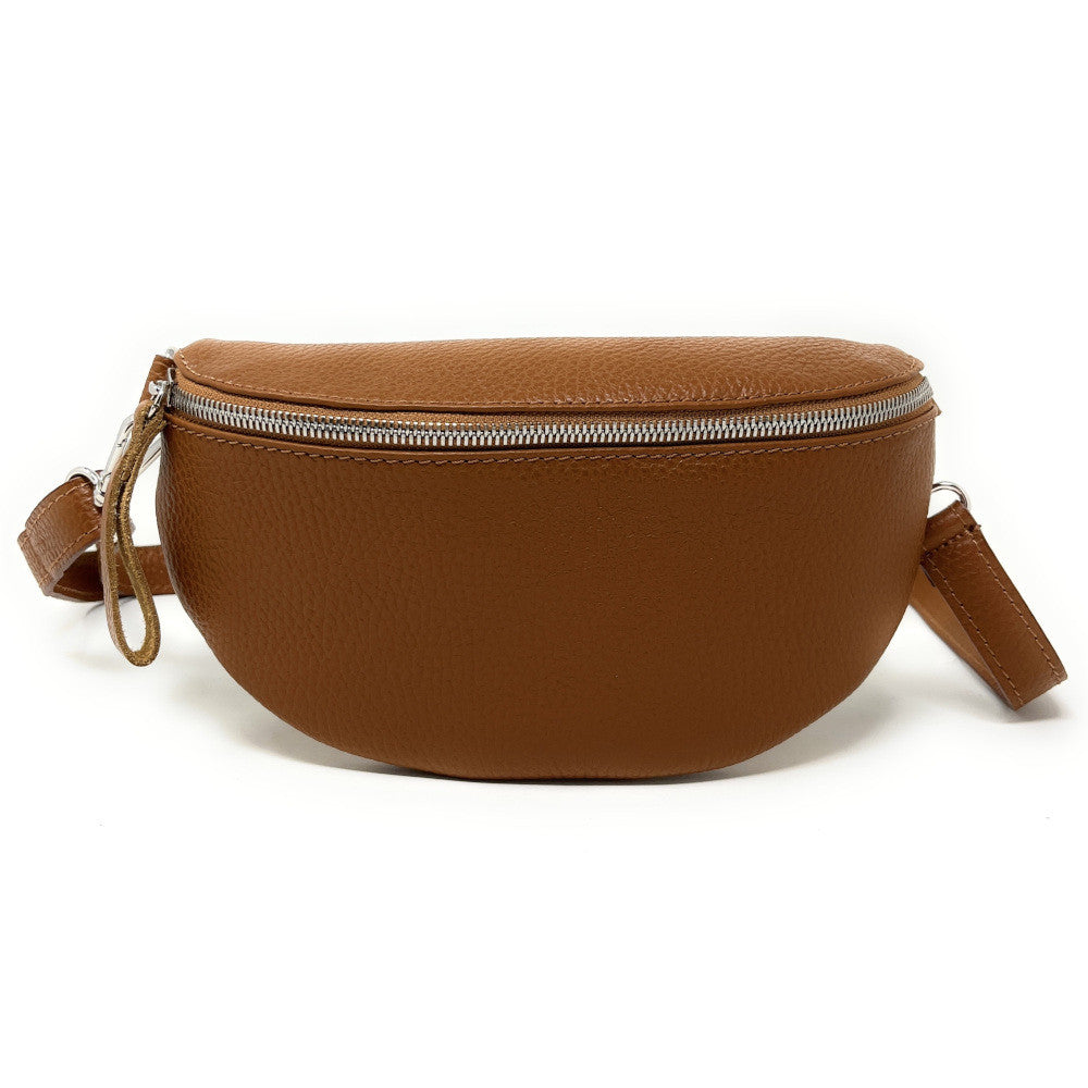 Sac banane en cuir grainé LOU Camel