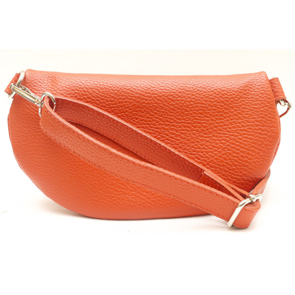 Sac banane en cuir grainé LOU Orange